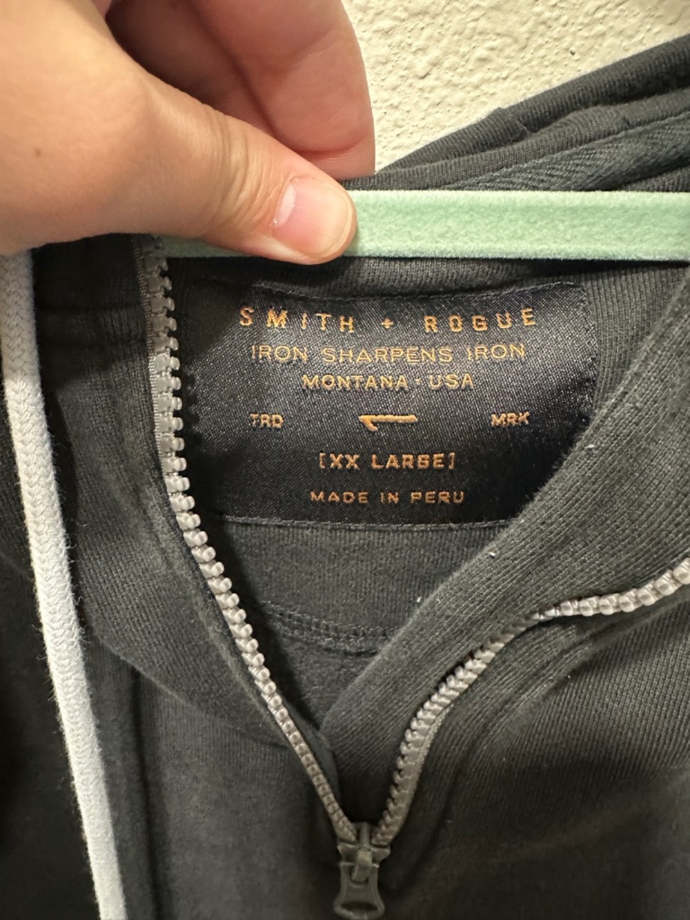 Smith + Rogue Black Half-Zip Hoodie with Contrast Trim - Picture 3 of 3